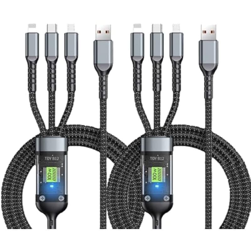 Mengshan Luxury Transparent Luminous 3-in-1 Super Fast Charging Cable